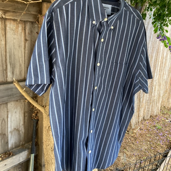Dark Blue Striped Short Sleeve Shirt - Picture 5 of 10